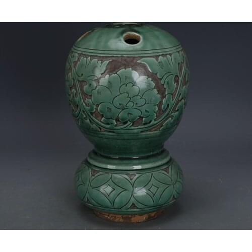 Antique SongDynasty Cizhou kiln green engraved porcelain high-ball bottle,Home Decoration collection & adornment1903