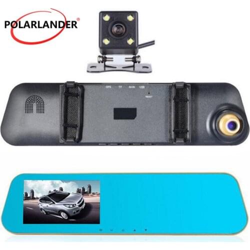 DVR Car Dash Cam Dual Lens Rearview Mirror 4.3inch Full HD 1080P Video Recorder DVR Auto Registrator Camcorder Dash Camera