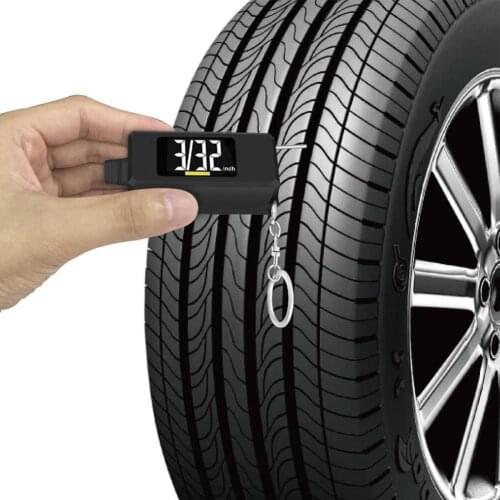 2-in-1 Digital Tire Gauge With Key Chain Tyre Pressure Gauge Tread Depth Gauge For Cars SUV Trucks And Most Vehicles Universal