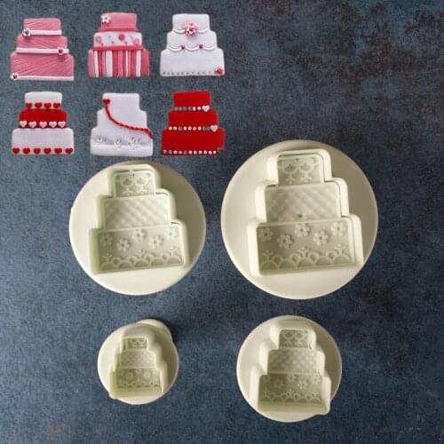 DIY Baking Cake Decorating Mold Kitchen Baking Tools 4 Cakes Fondant Spring Stamper A684