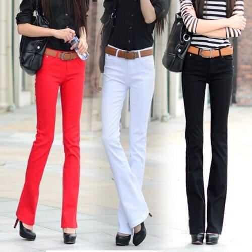 Spring and summer new large size black stretch micro La jeans ladies small speaker long pants casual pants 066