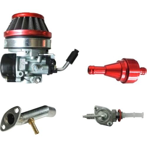 Carburetor&Intake Manifold&Red Air Filter Fits 66cc 80cc Engine Motorized Bike
