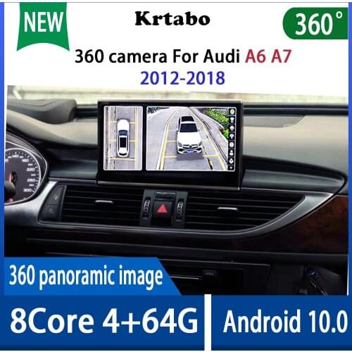 Krtabo 10.25 inch Android 10.0 360 camera For Audi A6 A7 2012-2018 Car Radio Car Multimedia Player BT navigation