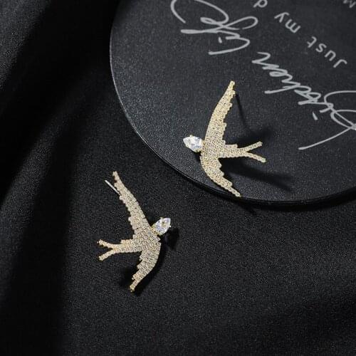 Swallow Earring Studded With Gem Fashion Jewelry For Women 2021 New Romantic Luxurious Party Accessories