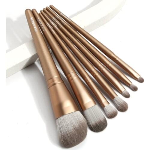 MAANGE 7pcs Makeup Brushes Sets Highlighter Eye Cosmetic Powder Foundation Eye Shadow Cosmetics Professional Eyebrows Soft Hair