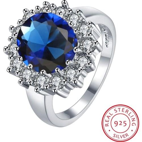 2.0Ct Fasion Real Solid 925 Sterling Silver Ring Fashion Women Gift 5A Zirconia Jewelry Brand Wedding Engagement Silver Rings