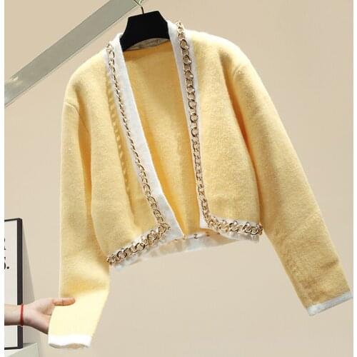 Fashion Chain Long-Sleeved Autumn Sweater 2020 New Womens Knitted Cardigan Jacket Womens Cardigans Sweater Loose Knitted Top