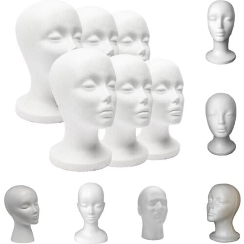 Multi-Use Lightweight Fashion Female Foam Mannequin Head Wig Glasses Hat Display Stand Styrofoam Drop Shipping Dummy Model