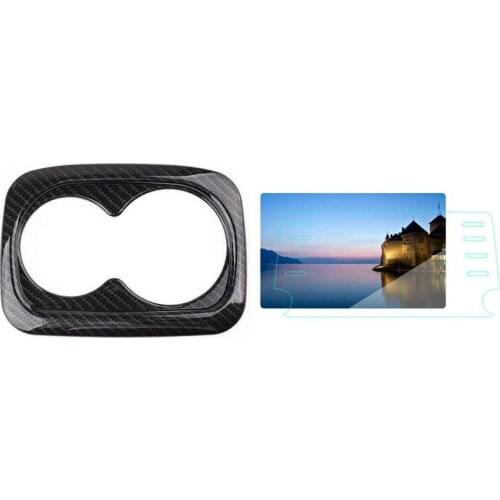 Latest Car Hd Tempered Glass Screen Protector Film with Rear Cup Holder Panel Trims Beverage Hold Decal Stickers