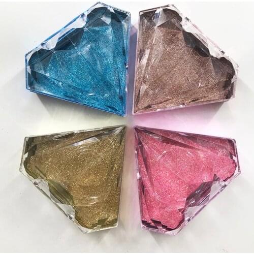 New Clear Diamond Lash Cases with Lashes Tray Red Blue Gold Color for Strip Eye Lashes