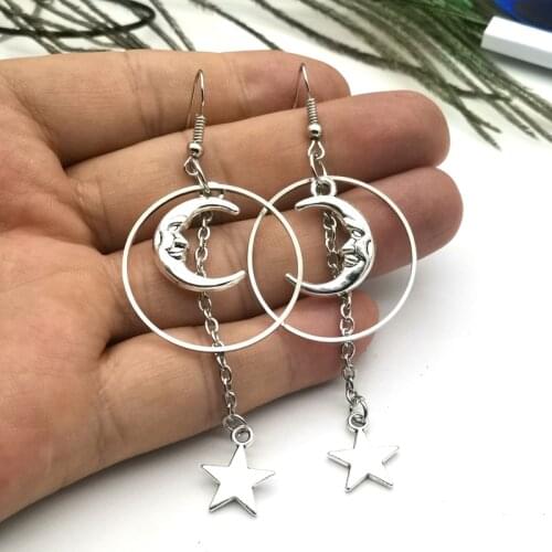 Original Design~Moon and Stars Earrings,Celestial Earrings,Crescent Moon Earrings,Celestial Gift for Her