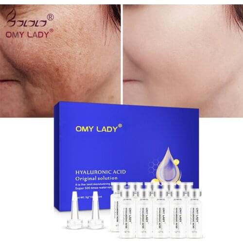 OMYLADY Hyaluronic Acid Original solution 10pcs/lot HA Serum Collagen Pure Essence Skin Care Facial serum Liquid Deep hydra