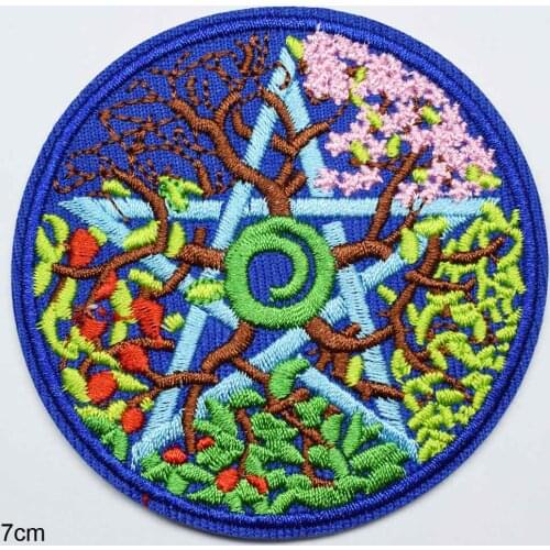 Pentagram five-pointed star Iron On Embroidered Clothes Patches For Clothing Stickers Garment Wholesale