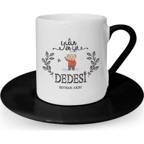 Personalized The Year 'S Best Grandfather Black Turkish coffee Cup