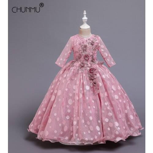 Flower Girls Dress Party Lace Pageant Formal Dress Opening Ceremony Clothing Gown Tutu Girls Princess Dress Kids Vestidos