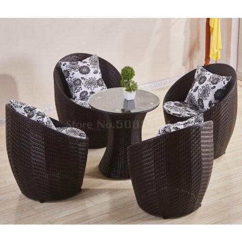 Balcony table and chair wicker chair three-piece small coffee table combination simple leisure outdoor outdoor garden chair