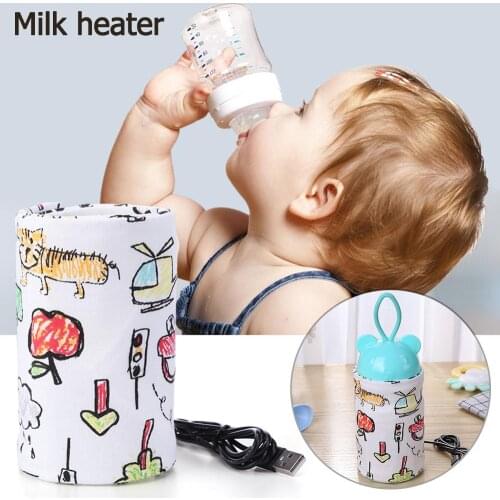 USB Baby Bottle Warmer Portable Milk Travel Cup Warmer Heater Infant Feeding Bottle Bag Storage Cover Insulation Thermostat Bags