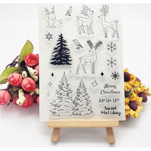 11x16CM Easter deer transparent seal clear stamps silicone seal roller stamps DIY scrapbook album / card production