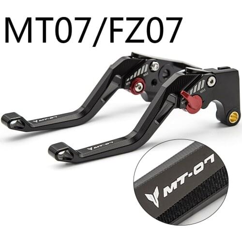 3D Motorcycle Adjustable Brake Clutch Lever For FZ-07 MT-07 MT 07 MT07 FZ07 Tracer 700 Aluminum Levers Accessories With LOGO