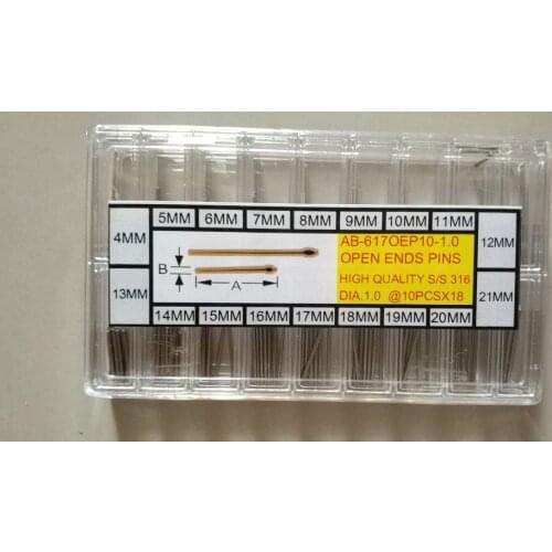 Assortment of 180 PCs Watch Parts Stainless Steel Watch Band Cotter Pin 0.8/0.9/1.0mm Diameter