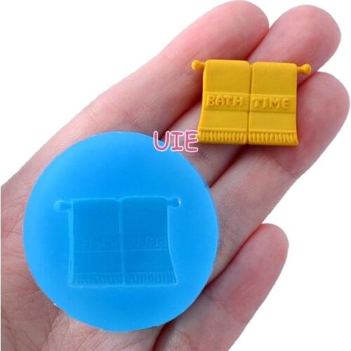 FYL007U 25.7mm x 17.8mm Towel Silicone Mold Fondant Cake Decoration Candy Resin Clay Earrings Necklace Craft Soap Candle