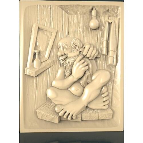 Old men STL 3d model for cnc router carving and engraving artcam aspire bas relief