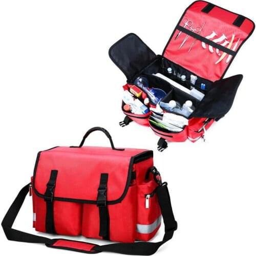 Outdoor First Aid Kit Outdoor Sports Red Nylon Waterproof Cross Messenger Bag Family Travel Emergency Bag DJJB055