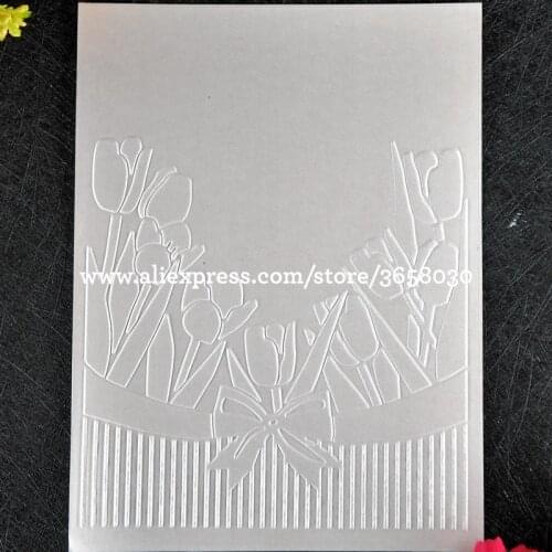 Tulip Ribbon Plastic Embossing Folder For Scrapbook DIY Album Card Tool Plastic Template 10.5x14.4cm 8101413