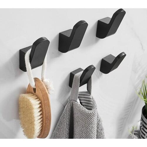 Aluminium Alloy Clothes Bag Hanger Kitchen Storage Hooks Towel Hook for Bathroom Bath Accessories Modern Wall Hanger Door Hook