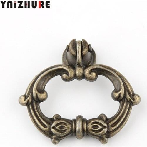 YNIZHURE 1pc 49*32mm Cabinet Furniture Vintage traditional style Pull Knobs Antique Bronze Drawer Handles Unique Design