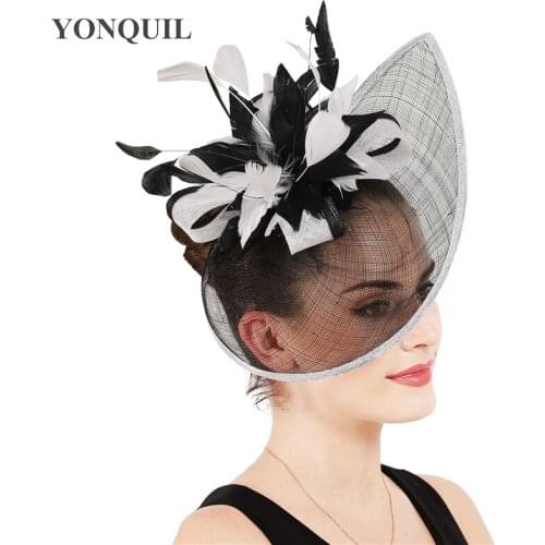 Multiple Colors Sinamay And Feather Fascinator Hair Accessories Women Wedding Chic Headpiece Cocktail NEW Party Hats Millinery