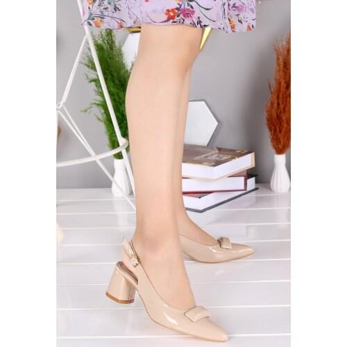 Woggo Pnt 304003 Wrinkled Patent Leather 6 Cm Heel Women Sandals Shoes