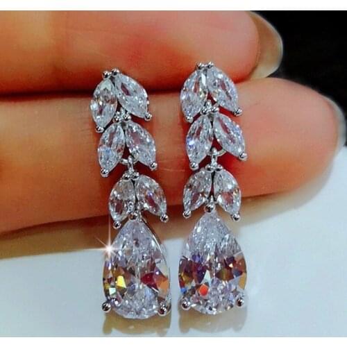 Classic Design Romantic Jewelry 2020 Fashion AAA Cubic Zirconia Stone Stud Earrings For Women Elegant Wedding Jewelry Gift