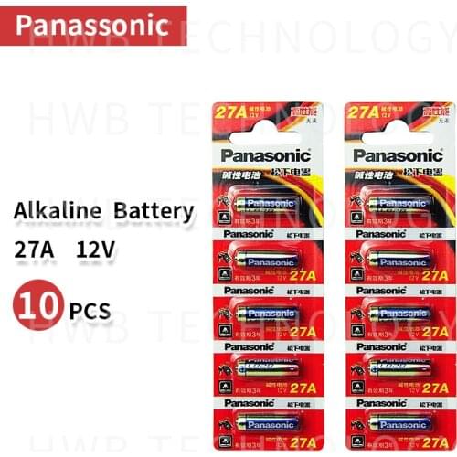 10pcs Panasonic 27A A27 12V Alarm-Remote Dry Alkaline Battery Cells 27AE 27MN High Capacity Car Remote Toys Calculator DoorBe