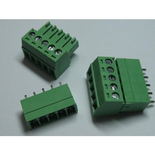12 pcs Screw Terminal Block Connector 3.5mm 5 pin/way Green Pluggable Type