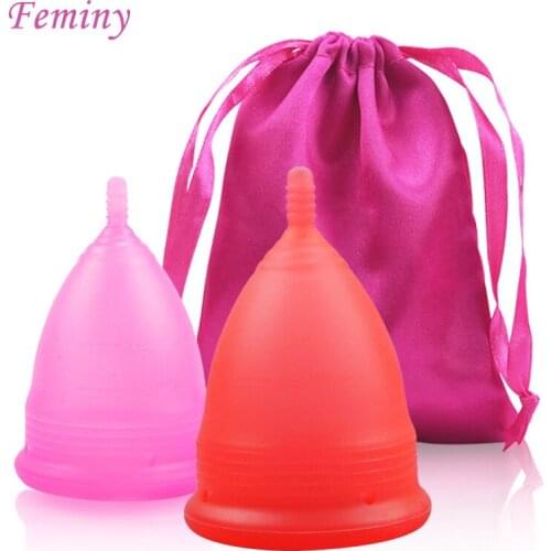 2PCS Medical Silicone Women Menstrual Cup Feminine Hygiene Menstrual Period Cup Reusable Menstrual Cup Silicone cup