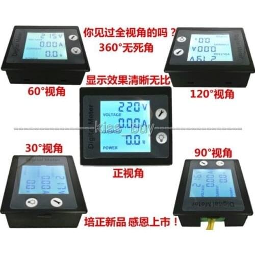 AC Combo digital display multi-function power monitor voltage current power kWh energy Voltmeter ammeter meter 110V 220V 10A