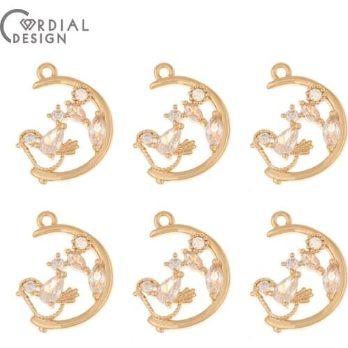 Cordial Design 50Pcs 13*17MM Earrings Accessories/DIY Pendant/Earring Making/CZ Charms/Hand Made/Jewelry Findings & Components