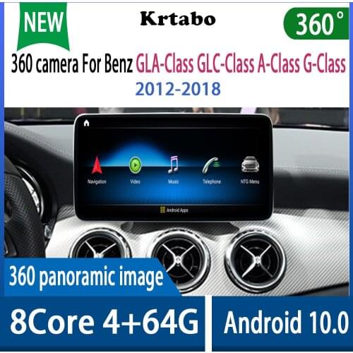 Krtabo android 10.0 car navigation radio multimedia player 360 camera for Benz CLA GLA A-Class G-Class 2012-2018 4GB+64GB