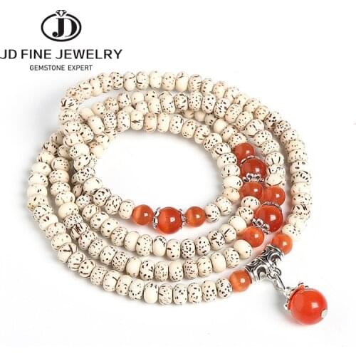 JD Original Design Natural Bodhi Root Beads Bracelet Necklace Buddhist Prayer Beads Bracelet For Women Yoga Meditation Balancing