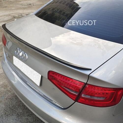 CEYUSOT For Universal Spoiler Accessories Audi A4 B8 B9 Material CAR Trunk Rear Lip WING Tail Refit Black Body Kit V STYLE 120CM