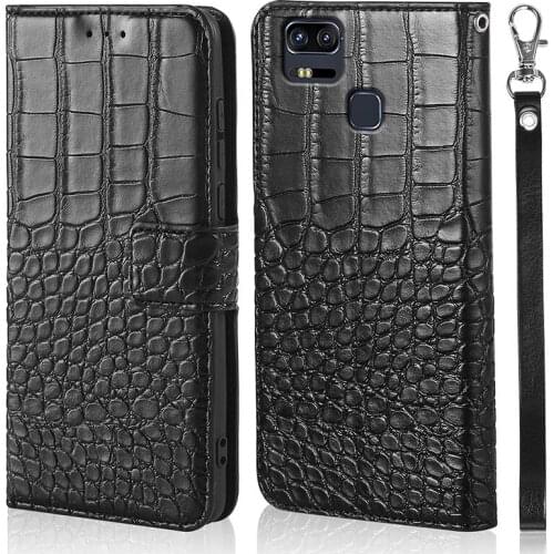 Crocodile skin Case For Asus ZenFone 3 Zoom Case Flip Magnetic Luxury Stand Wallet Leather Phone Bag On Asus ZE553KL Z01HDA 5.5"