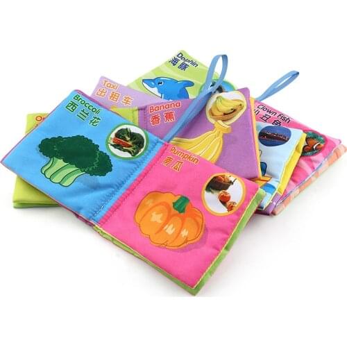 Baby Book Soft Cloth Books Toddler Soft Animal Cloth Book Newborn Stroller Hanging Toy Tear-proof Three-dimensional Cloth Book