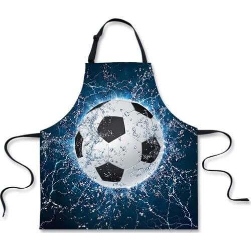 Soccer/Basketball Ball 3D Printed Cooking Baking Aprons Kitchen Adjustable BBQ Restaurant Aprons For Women Home Sleeveless Apron