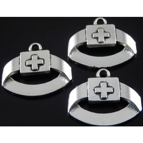 GraceAngie 20PCS 20*17*3mm Jewelry color Imitated Scarf of Nurse Pendant For Jewelry Earring Finding Making Necklace Accessory