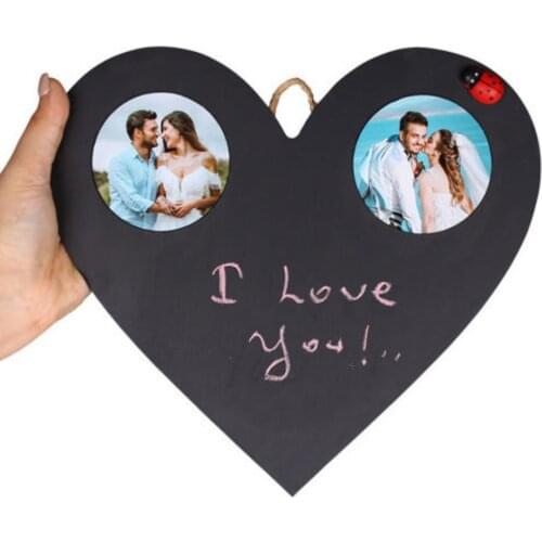 HLO 2021 Sublimation Wooden Heart Frame 25x26 Cm With Chalk Romantic Notes for Lovers Trendy Modern Good Price Designed Gift