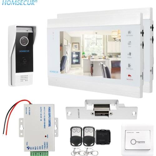 HOMSECUR 7 inch Video Doorbell Monitor Intercom With 1.3MP Outdoor Camera IP65 Door Phone Intercom System BC031HD-B+BM705HD-W