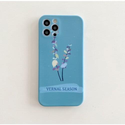 Artistic Pure Color Spring Case for iPhone 12 Pro Max Back Phone Cover for 12 Mini 11 Pro Max X XS XR 8 7 Plus SE 2020 Capa