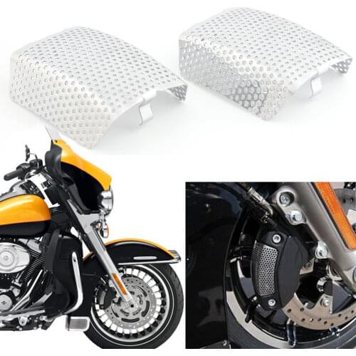 Motorcycle Chrome Front Brake Caliper Cover Dust Guard Protector For Harley Touring V-Rod Models 2008-2019