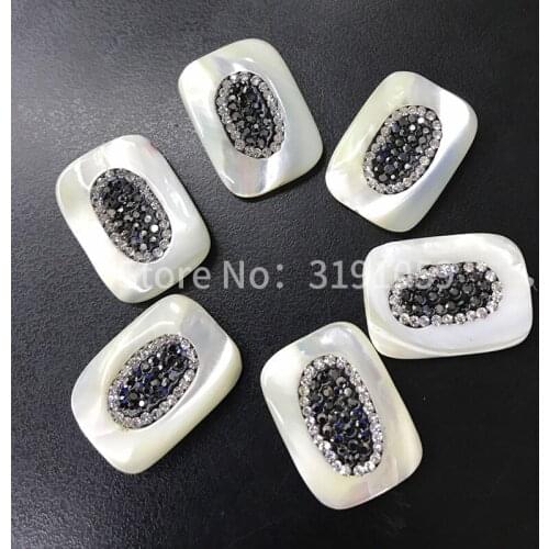 Fashionable square white shell beads modern personality exaggerated multi-purpose beads
